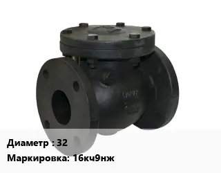 Клапан чугунный 32 16кч9нж Ру25 обратный, подъемный 300